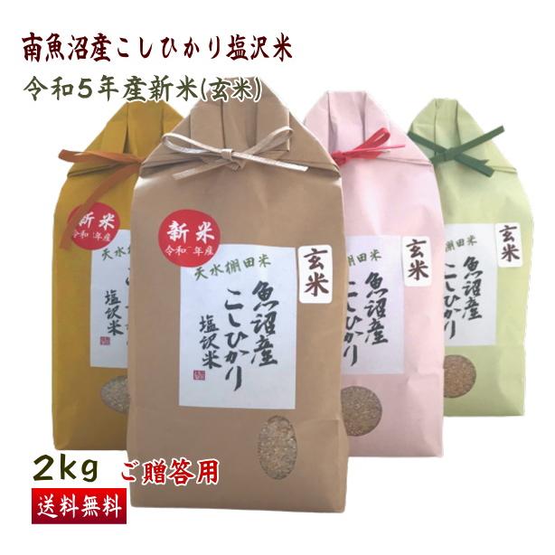 送料無料 （令和5年新米） 南魚沼産 コシヒカリ 塩沢米 玄米 ２ｋｇ ギフト用 産地直送 こしひかり