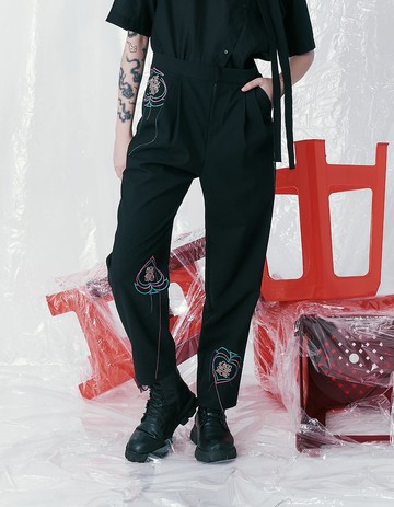 西裝褲/INF 24SS 電繡壽字西裝褲