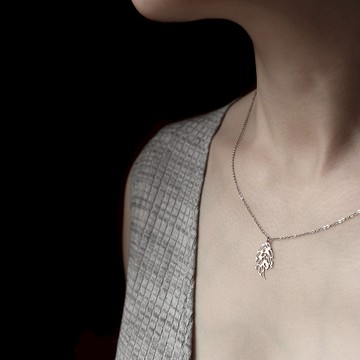 moorigin 葉脈項鍊 XS | 醫療鋼・抗過敏・可洗澡・不掉色