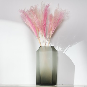 美式幾何磨砂透明玻璃花瓶擺件 歐式家居裝飾品客廳餐桌花瓶擺設1入