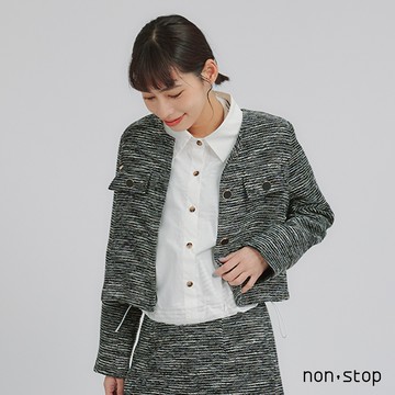 non-stop 質感粗花呢短版外套-2色