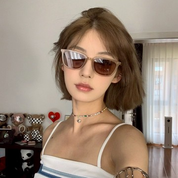 CARIN 太陽眼鏡 KRISTEN S C2 韓系流行方框 NewJeans同款 墨鏡 - 金橘眼鏡