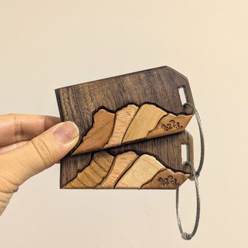 可防摔 日系木質旅行牌 香港山系四拼木畫