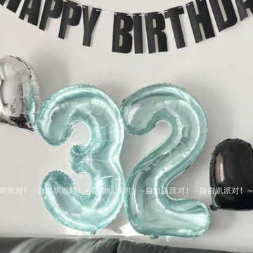 平價夯貨👏果凍水晶數字氣球 愛心鋁膜氣球套裝 網紅生日派對裝飾 節日氣氛佈置 慶生道具 派對用品 鋁箔氣球 d1A0