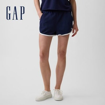 【GAP】法式毛圈布Logo 海豚短褲-海軍藍(897956)
