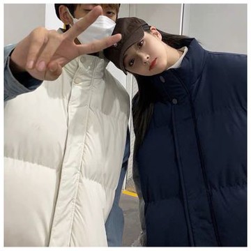 Dition防寒素面鋪棉背心 米其林麵包背心