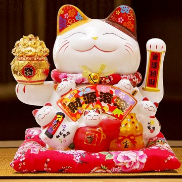 快速出貨『LINE禮物獨家』【招財貓的家】11寸財源滾滾一桶金搖手招財貓＃CAT03301 生日禮物 開業禮物 開運 招財 喬遷禮物 交換禮物