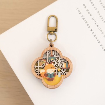 【微風景鑰匙圈-復古花窗】台灣紀念品 / 吊飾 / 個人配件