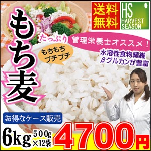 送料無料 お得なまとめ買い ケース販売】もち麦6kg(500g×12袋) (アメリカ産 大麦) 北海道沖縄は別途送料760円