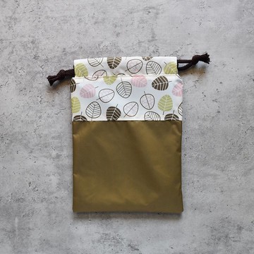 旅行防水束口收納袋16x20_小葉飄飄