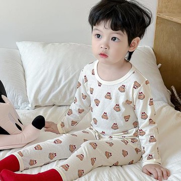寶寶家居服春秋薄款兒童睡衣夏季男童女童純棉無骨長袖空調服內衣