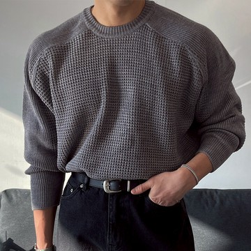 正韓日常厚磅插肩剪裁華夫格針織上衣 5色 YUPPIE 預購商品 0120