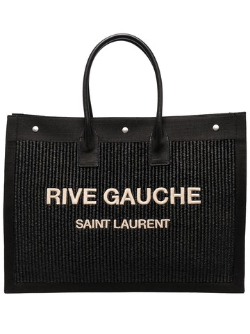 Saint Laurent - logo-print tote - women - Cotton/Viscose - One Size - Black