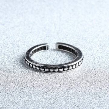 925純銀戒指圓點開口戒-韓版復古百搭流行生日情人節禮物女飾品73gp15【獨家進口】【米蘭精品】