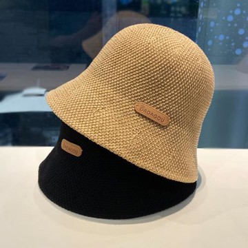 新款帽子女春季漁夫帽編織韓版ins百搭時尚洋氣顯臉小日系水桶帽