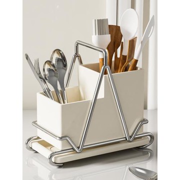 廚房不銹鋼筷子筒臺面瀝水餐具收納盒勺子叉置物架家用筷簍筷子盒