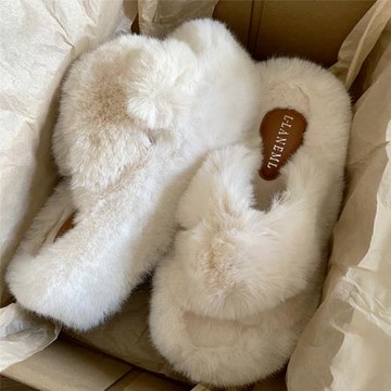 喜叔 ins超火厚底增高毛毛拖鞋女外穿2023冬季新款室內家居棉拖鞋