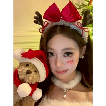 依美絲♦EMS【❤︎紅色蝴蝶結麋鹿髮箍❤︎】麋鹿髮箍聖誕節裝飾麋鹿髮箍麋鹿裝扮麋鹿髮夾麋鹿裝麋鹿套裝聖誕髮箍聖誕節飾品