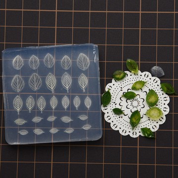 微縮 迷你 diy 美甲 葉子 硅膠 模具 軟陶 硅膠 超輕粘土 美甲 裝飾 葉子模具 水晶滴膠模具 翻糖模具 黏土工具