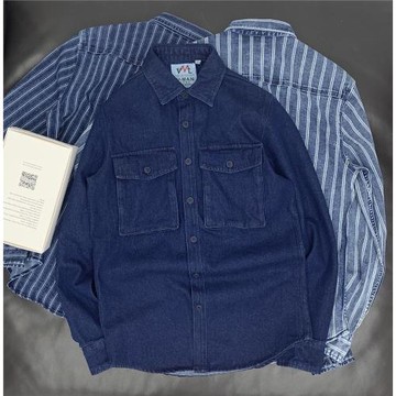 阿美咔嘰重磅厚實工裝立體口袋襯衫男士牛仔長袖復古超大寬松外套