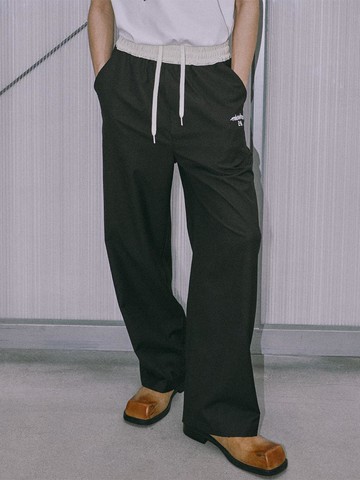 CHAIN EMBROIDERY PANTS BLACK_UNISEX