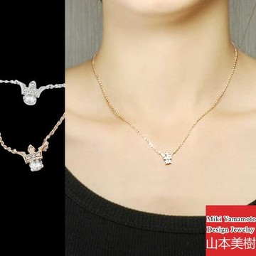 山本美樹 QUEEN 單鑽奧地利水晶項鍊(MIT)