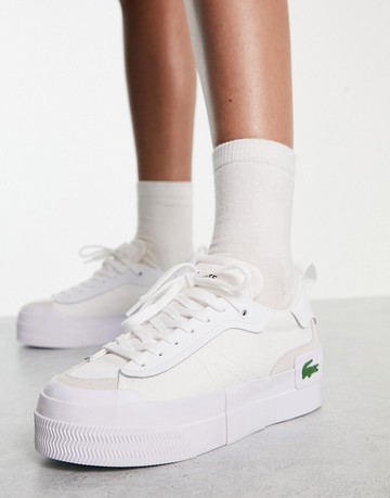 Lacoste L004 Platform Trainers In White