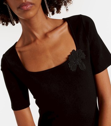 Oscar de la Renta Lace-trimmed knitted minidress