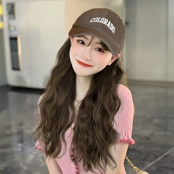 【巴黎精品】現貨+預購 女長假髮片整頂假髮帽子假髮輕量隱形增髮量接髮-一體式棒球帽長捲髮2色a1jk29