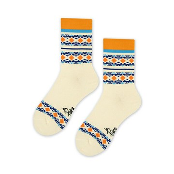 【in Pairs】歸燕-橘-中筒襪(M號)