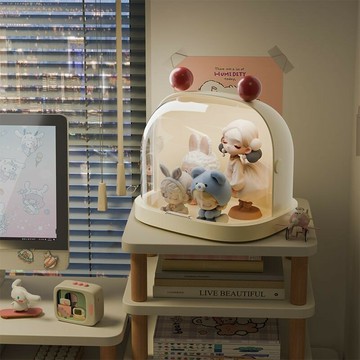 擺件盒 展示盒 防塵罩 免運 太空艙造型手辦收納盒桌面擺件透明防塵罩潮玩盲盒公仔陳列展示盒