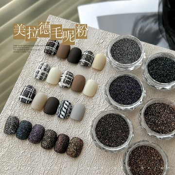 美拉德毛呢粉 秋冬 顯白 立體棕咖色系 閃粉針織毛衣 砂糖粉 甲片裝飾品
