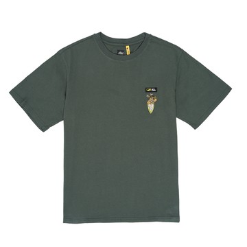 5th STREET｜男裝｜高山植物印花短袖T恤｜橄欖綠