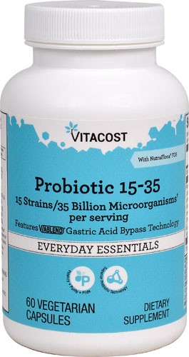 Vitacost Probiotic 15-35 15 Strains - 35 billion CFU per serving 60 Vegetarian Capsules