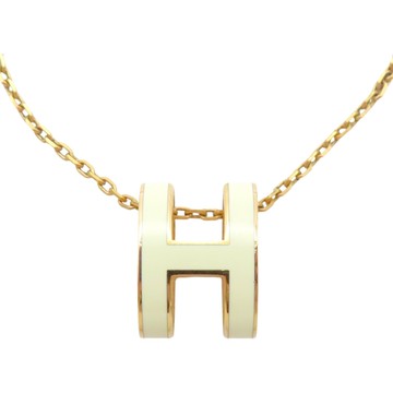 HERMES 愛馬仕 白色漆面 金色鍍金 POP H 項鏈 【二手名牌BRAND OFF】