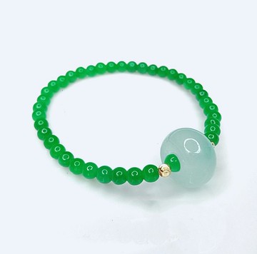 金銀財寶 冰陽綠玉圈手鍊