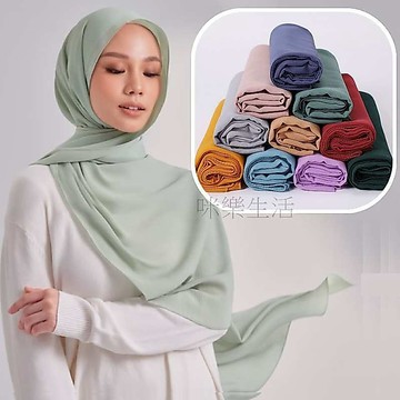 珍珠雪紡泡泡巾 民族風圍巾 圍巾 hijab muslim hijab 伊斯蘭教服飾 穆斯林頭巾 jilbab pins