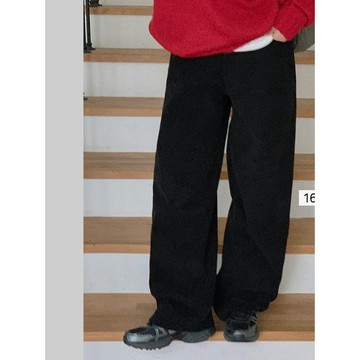 Codibook｜韓國 Qnigirls 基本款燈心絨長版寬褲［預購］長褲 女裝