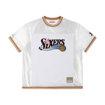 M&N NBA 復古緞面 網眼拼接 短袖上衣 76人 NBATE0421PHI101
