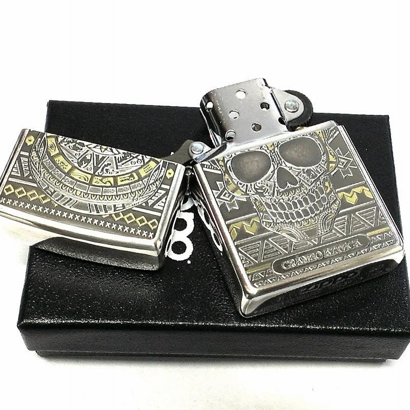 楽天市場】送料無料 ZIPPO[ジッポー] 両面加工 アステカンスカル