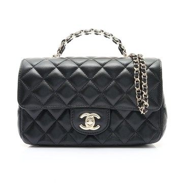 CHANEL 香奈兒 Handle Mini 鍊帶兩用包 黑色 羊皮 【二手名牌BRAND OFF】