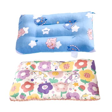 Annette 100%純棉可水洗兒童枕頭 柔軟舒適  28 x 43cm  花朵獨角獸 + 恐龍星星