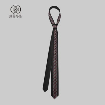時尚領帶男手打學院風襯衫裝飾女韓版細窄白色菱形紅點小眾設計感