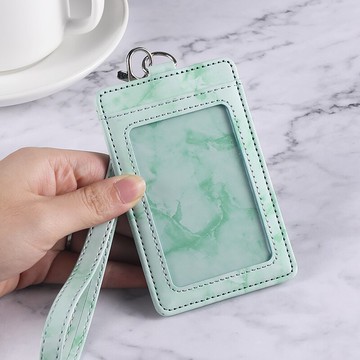 PU工作牌卡套帶易拉扣掛繩工作證胸牌胸卡識別證套吊牌ins風公交卡保護套學生飯卡校園門禁證件伸縮吊繩工牌