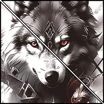 【哈狼族】紋身貼紙/TTa/狼系列 190*120mm狼圖騰 忍者狼 民族風 刺青貼紙 圖騰 半臂紋身貼防水 防汗