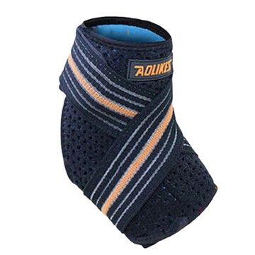 AOLIKES 奧力克斯 7126彈力綁帶護踝 男女通用 各類健身運動 37-44碼  51cm  黑色藍內裡  1個