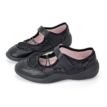 Malina 彈氧漫步真皮韓系芭蕾風涼感網布機能瑪莉珍鞋休閒鞋