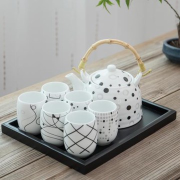 大容量整套茶具現代風格提梁壺水具泡茶壺帶過濾網1000毫升套家用