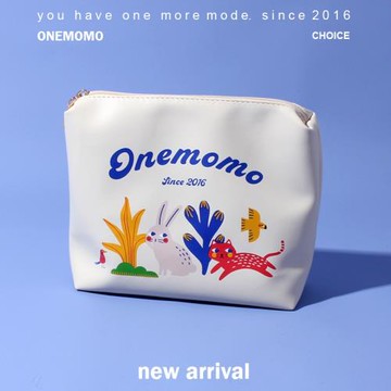 毛物原創設計小眾可愛印花皮革拉鏈化妝包手機包內膽包小方包少女