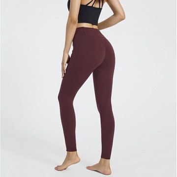 強強滾p-【時尚瑜伽 / 運動】高彈力緊身提臀瑜伽九分褲 雙側口袋